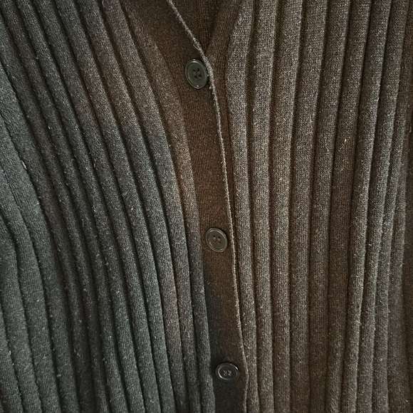 Dark Grey Long Collared Cardigan Sweater - Picture 4 of 5